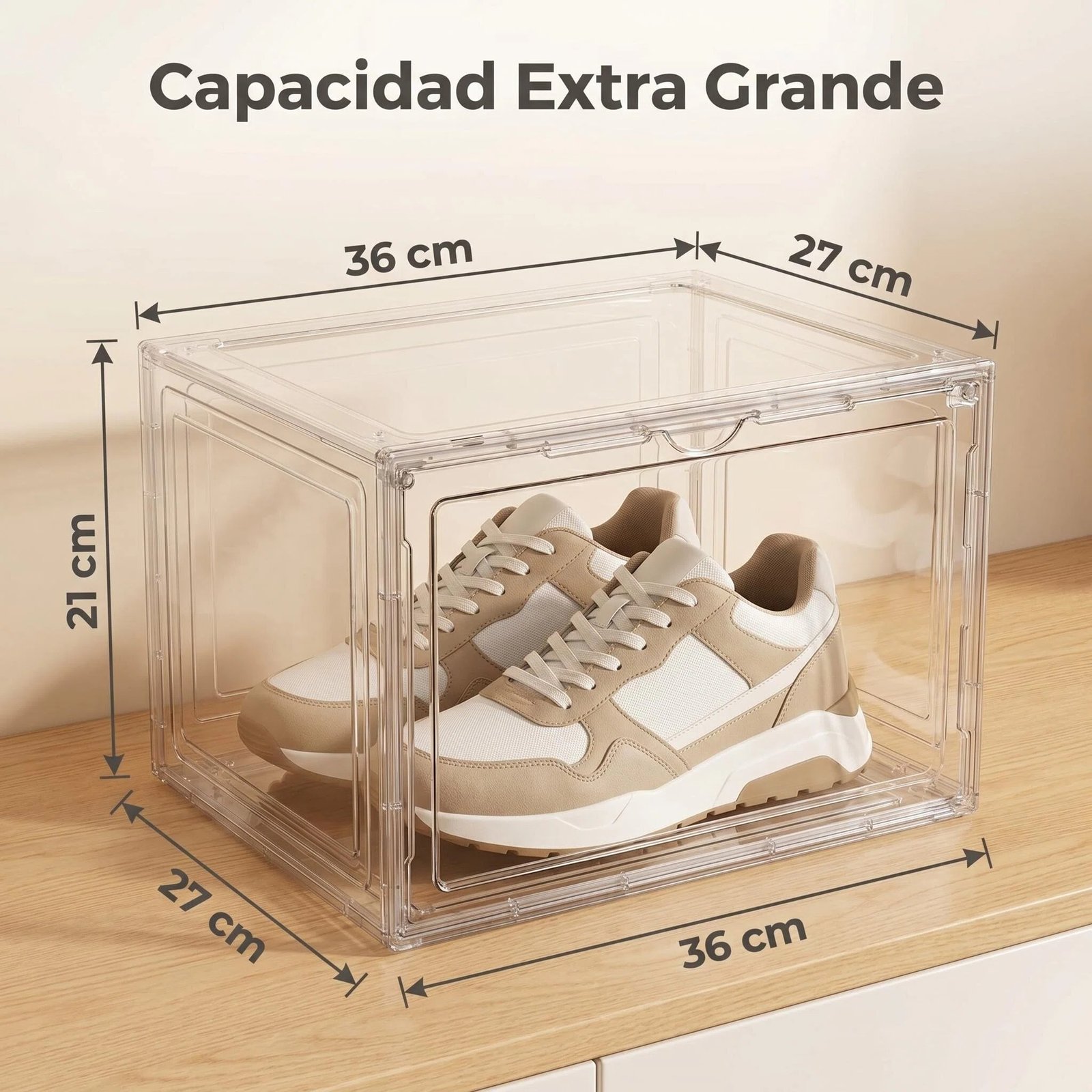 Caja Organizadora Transparente Apilable con Apertura Frontal - Imagen 3