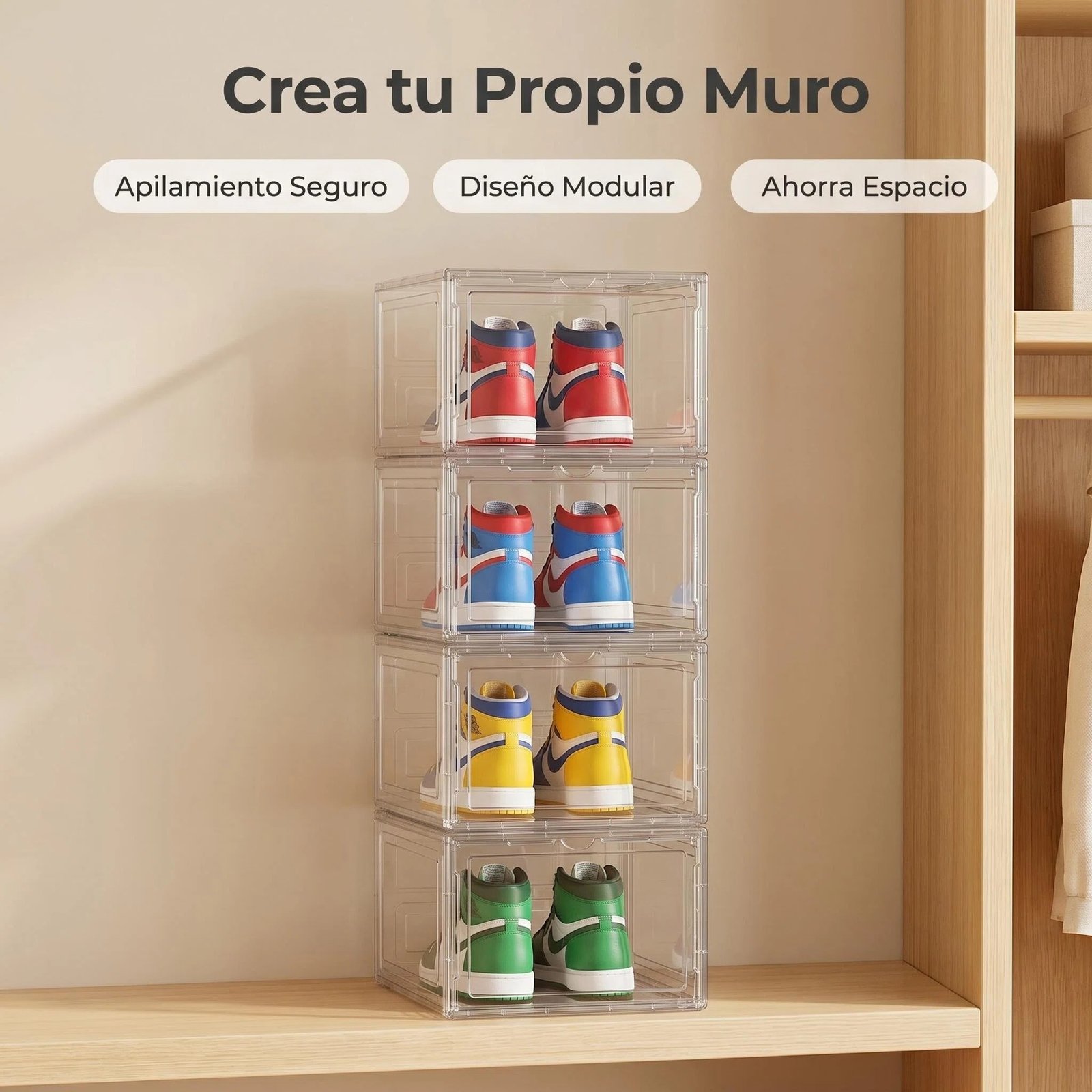 Caja Organizadora Transparente Apilable con Apertura Frontal - Imagen 4