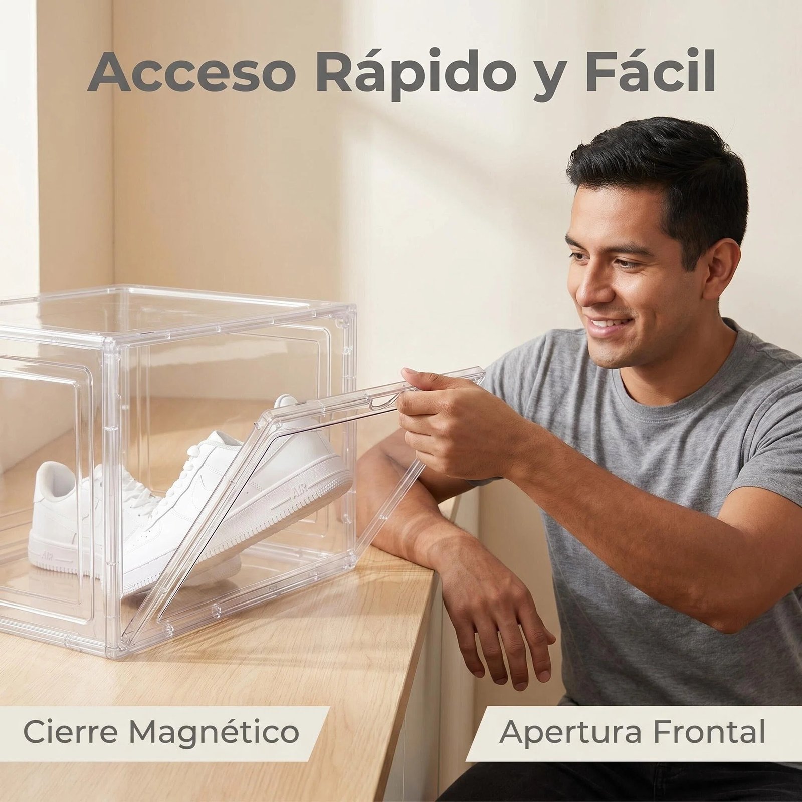 Caja Organizadora Transparente Apilable con Apertura Frontal - Imagen 5