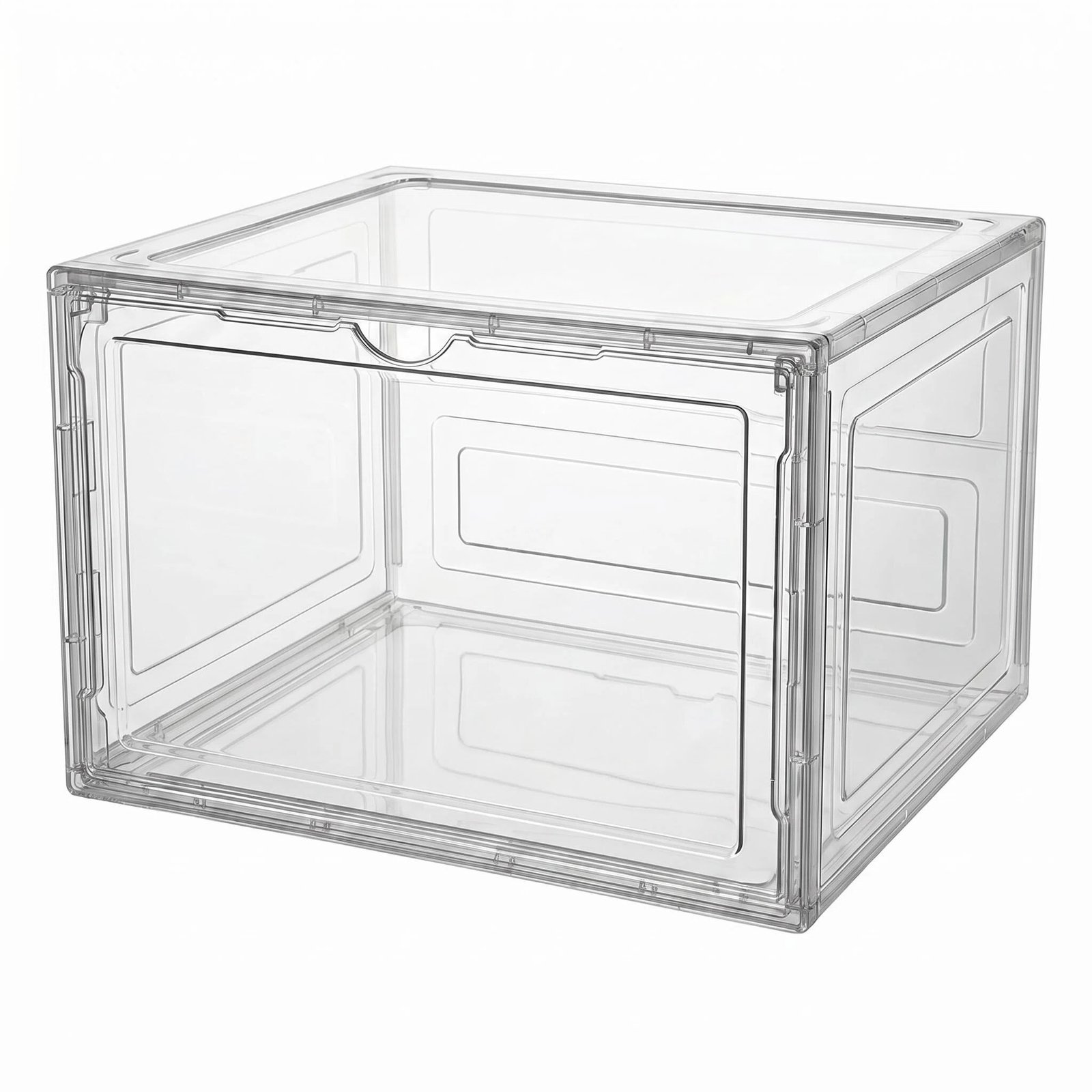 Caja Organizadora Transparente Apilable con Apertura Frontal