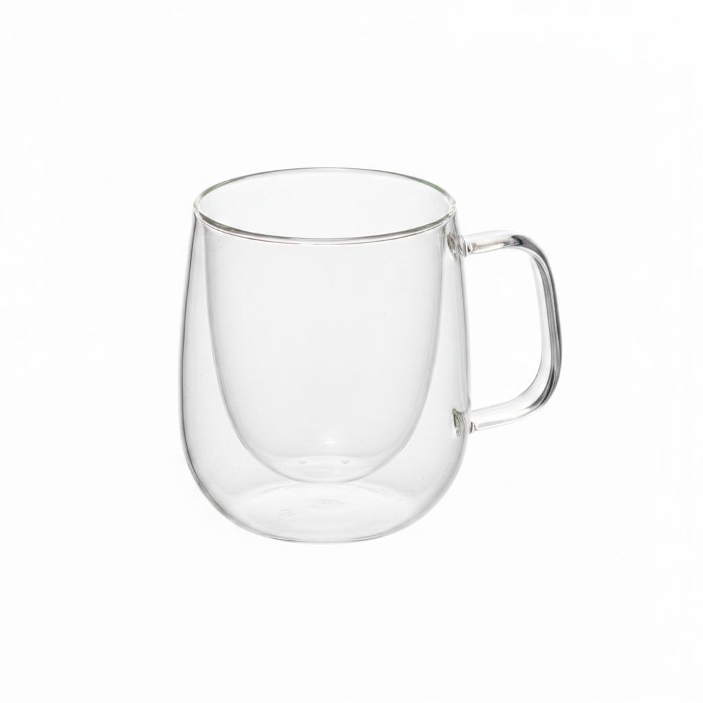 Taza de Vidrio Doble Pared Lisa – 350 ml