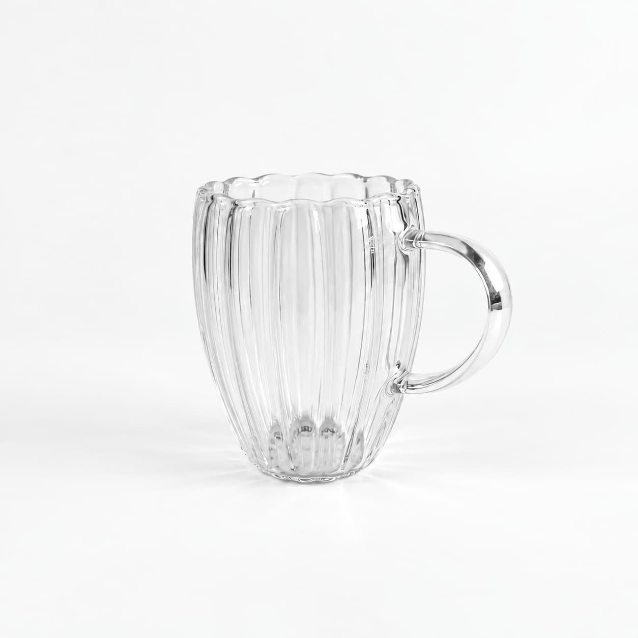 Taza de Vidrio Doble Pared Acanalada – 350 ml
