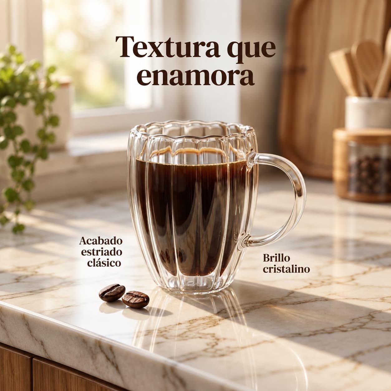 Taza de Vidrio Doble Pared Acanalada – 350 ml - Imagen 6